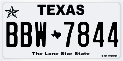 TX license plate BBW7844
