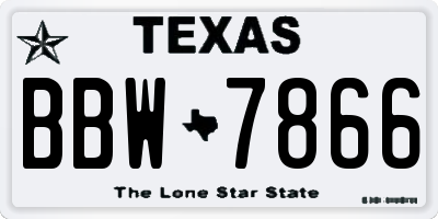 TX license plate BBW7866