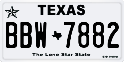 TX license plate BBW7882