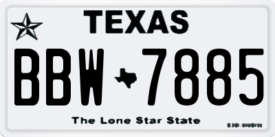 TX license plate BBW7885