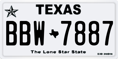 TX license plate BBW7887