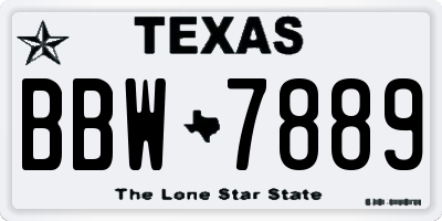 TX license plate BBW7889