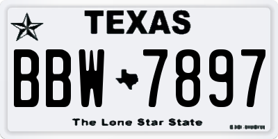 TX license plate BBW7897