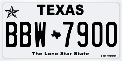 TX license plate BBW7900