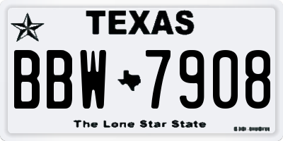 TX license plate BBW7908