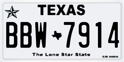 TX license plate BBW7914