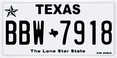 TX license plate BBW7918