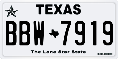 TX license plate BBW7919