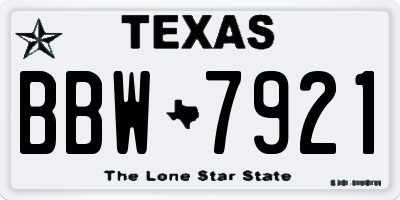 TX license plate BBW7921