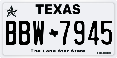 TX license plate BBW7945