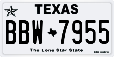 TX license plate BBW7955