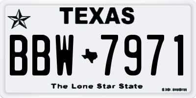 TX license plate BBW7971