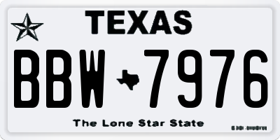 TX license plate BBW7976