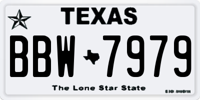 TX license plate BBW7979