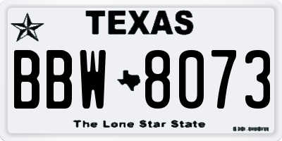 TX license plate BBW8073