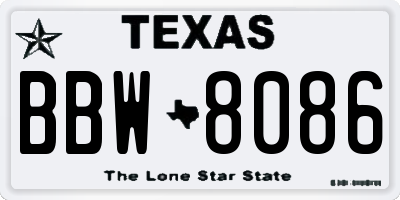 TX license plate BBW8086