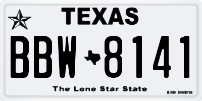 TX license plate BBW8141