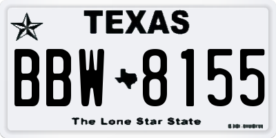 TX license plate BBW8155