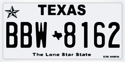 TX license plate BBW8162