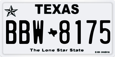 TX license plate BBW8175