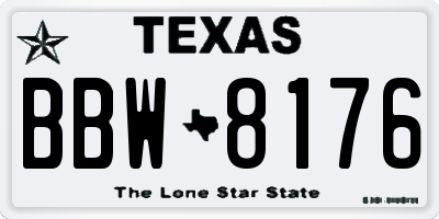 TX license plate BBW8176