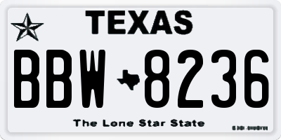 TX license plate BBW8236