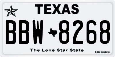 TX license plate BBW8268
