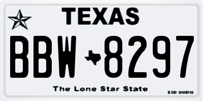 TX license plate BBW8297
