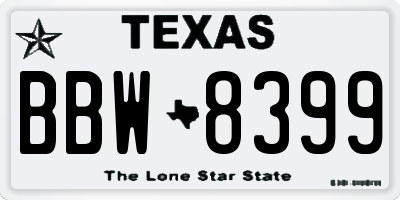 TX license plate BBW8399