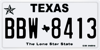 TX license plate BBW8413