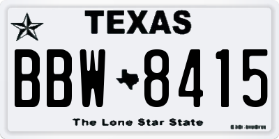 TX license plate BBW8415