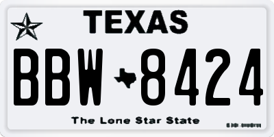 TX license plate BBW8424