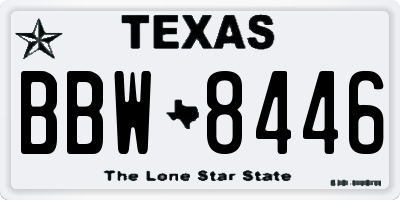 TX license plate BBW8446