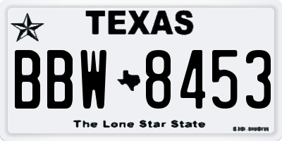 TX license plate BBW8453