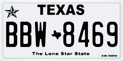 TX license plate BBW8469