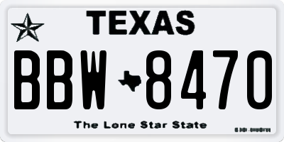 TX license plate BBW8470