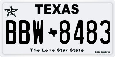 TX license plate BBW8483