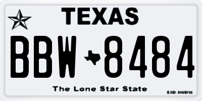 TX license plate BBW8484