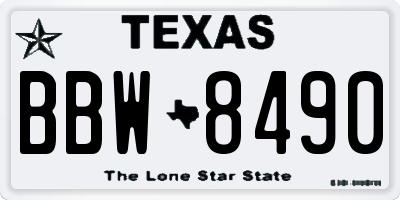 TX license plate BBW8490