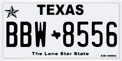 TX license plate BBW8556