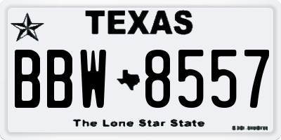 TX license plate BBW8557
