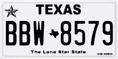 TX license plate BBW8579