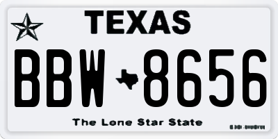 TX license plate BBW8656
