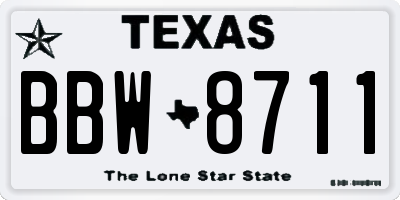 TX license plate BBW8711