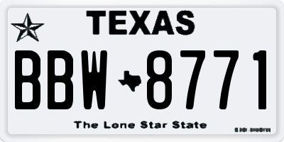 TX license plate BBW8771