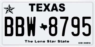 TX license plate BBW8795