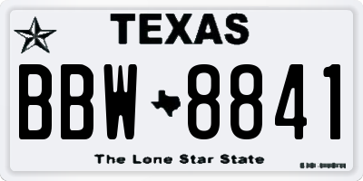 TX license plate BBW8841