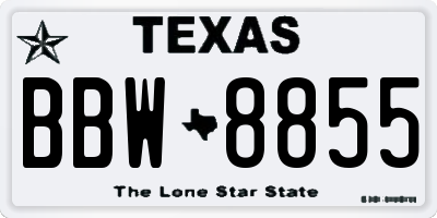 TX license plate BBW8855