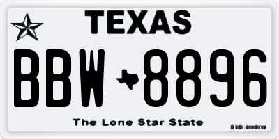 TX license plate BBW8896
