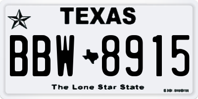 TX license plate BBW8915